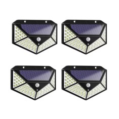 SET 4 Lampi de Exterior cu 100 LED uri cu Incarcare Solara si Senzor de Miscare