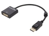 Adaptor DisplayPort mufă la DVI-I (24+5) soclu, 0.2m, negru