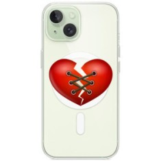 Husa personalizata apple iphone 15 plus, magsafe, stitched heart foto