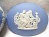 CASETA PORTELAN ENGLEZESC WEDGWOOD JASPERWARE BLUE SCENA MITOLOGICA 10.5 CM
