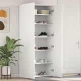 Dulap Pantofi Alb 80x35.5x180 cm Lemn Prelucrat
