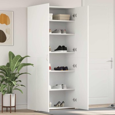vidaXL Dulap pentru pantofi Alb 80 x 35.5 x 180 cm Lemn compozit foto