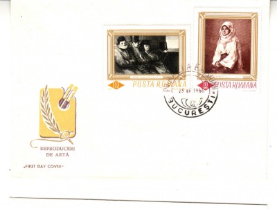 C12 - FDC Romania - Reproduceri de arta - LP633 - 1966 foto