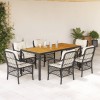 VidaXL Set mobilier de grădină cu perne, 7 piese, negru, poliratan 3212040