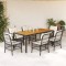 vidaXL Set mobilier de grădină cu perne, 7 piese, negru, poliratan 3212040