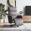 VidaXL Fotoliu rabatabil cu suport de picioare, gri, piele ecologică 356587