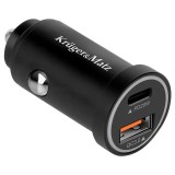 Incarcator auto Kruger&amp;Matz KM0873 12-24V - USB-A /TYPE C QC3.0 PD 38W
