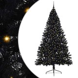 VidaXL Pom de Crăciun artificial pre-iluminat Negru 240 cm PVC 3397168