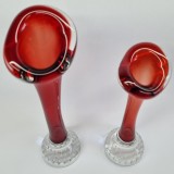 Vaze (set) sticla suedeza masiva vintage