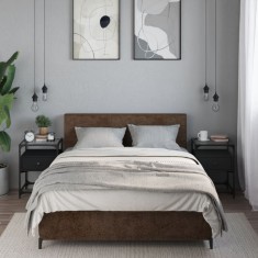 vidaXL Noptiere, 2 buc., negru, 40x40x55 cm, lemn prelucrat 846075