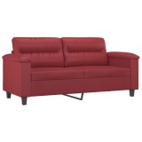 Cumpara ieftin Canapea cu 2 locuri, rosu vin, 140 cm, piele ecologica