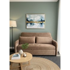 Canapea Sunny 2 Locuri Extensibila 170x90x90 cm Tapiterie Catifea Velvet Maro (cod:25092)
