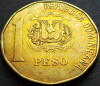 Moneda 1 PESO - Republica DOMINICANA, anul 1991 * cod 4669 - circulata, America Centrala si de Sud