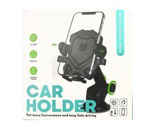 Suport auto pentru telefon reglabil cu brat telescopic, prindere cu ventuza
