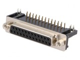 Conector D-Sub 25 Pin Soclu 90&deg; THT UNC 4-40, CONNFLY