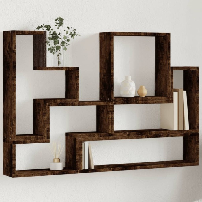 vidaXL Raft de perete, stejar fumuriu, 96x12x64 cm, lemn prelucrat 840804