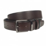 Curea barbati, casual-eleganta, din piele ecologica premium, latime 3.5 cm, maro inchis - CK196M