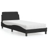 VidaXL Pat cu saltea, Dover, negru, 80x200 cm, catifea 3208293