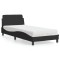 vidaXL Pat cu saltea, Dover, negru, 80x200 cm, catifea 3208293