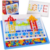Puzzle mozaic cu ciupercute 296 piese, joc educativ creativ copii