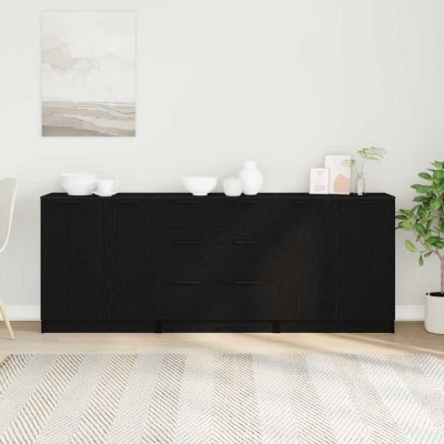 vidaXL Bufet cu sertar Stejar Negru 180 x 30 x 70 cm Lemn compozit 3332514 foto