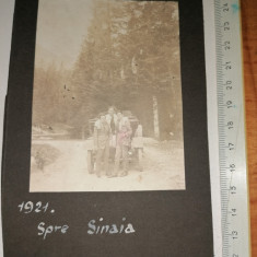 FOTOGRAFIE VECHE MASINA EPOCA 1921 , DRUMUL SPRE SINAIA