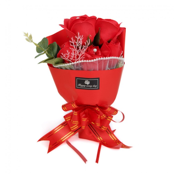 Buchet decorativ cu trandafiri &icirc;n cutie cadou - 23 x 16 x 8 cm Best CarHome