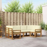 vidaXL Set de canapea cu pernă 6 pcs Natural și Crem 3366883