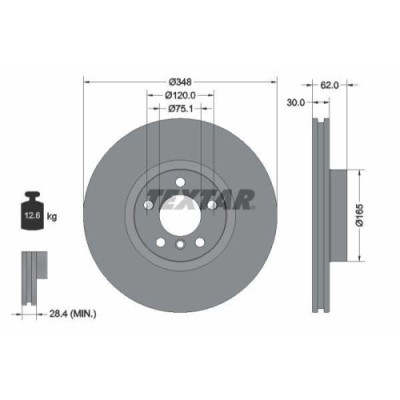 Set disc frana BMW X5 (E70) 02.06-07.13, X5 (F15 F85) 08.13-07.18, X6 (E71 E72) 06.07-12.15, X6 (F16 F86) 08.14-07.19, Fata, 348X30mm, ventilat, TEXT foto