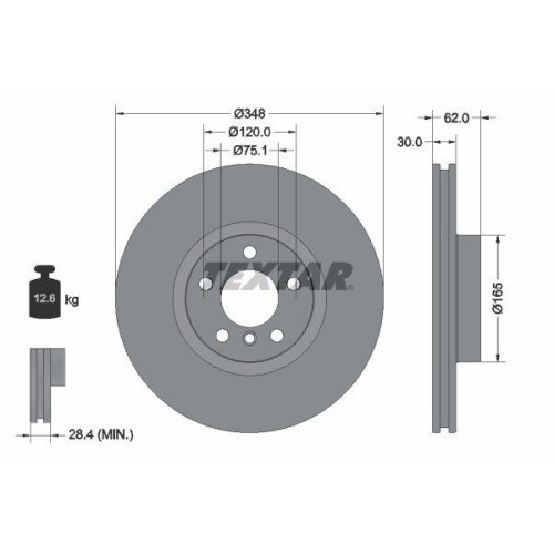 Set disc frana BMW X5 (E70) 02.06-07.13, X5 (F15 F85) 08.13-07.18, X6 (E71 E72) 06.07-12.15, X6 (F16 F86) 08.14-07.19, Fata, 348X30mm, ventilat, TEXT