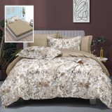 Lenjerie pat dublu,bumbac satinat,6 piese,cearceaf normal 230x250cm, cearceaf pilota 200x230cm, 2 fete de perna 50x70, 2 fete de perna 70x70-LEC6