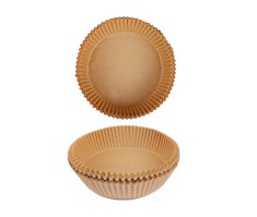 Set 50 hartii de copt pentru AirFryer, Rotund, 20 x 4.5 cm, Maro, TopBaza