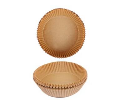 Set 50 hartii de copt pentru AirFryer, Rotund, 20 x 4.5 cm, Maro, TopBaza foto