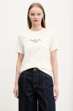 Converse tricou din bumbac femei, culoarea bej, 10027753-A01