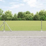 Gard Euro cu 7 st&acirc;lpi flansați 0.6x10 m Oțel galvanizat