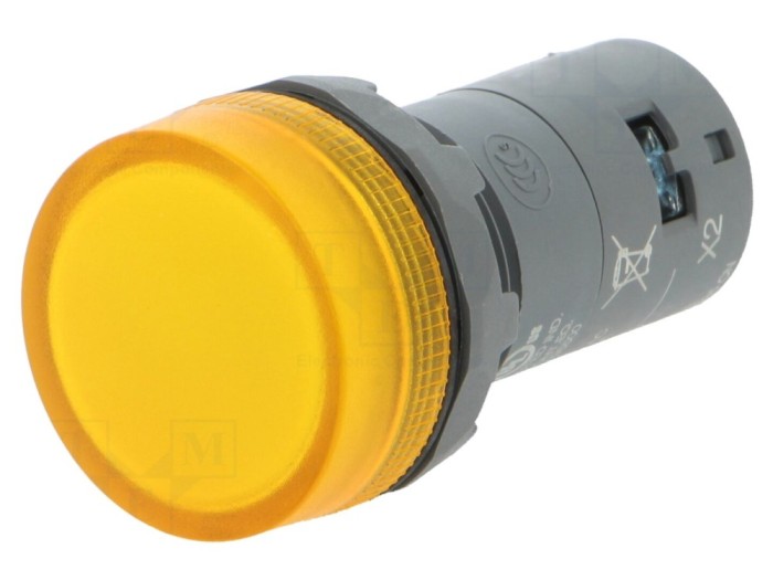 Lumină de control LED galbenă 22mm