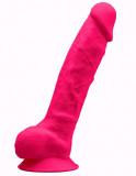 Dildo Thermo Reactive Silicon cu Memorie Dubla Densitate Roz 20 cm