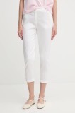 Sisley pantaloni culoarea portocaliu, fason tigareta, high waist