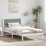 vidaXL Cadru de pat Gri deschis 100 x 200 cm Lemn de pin masiv 878213
