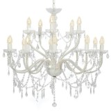 Candelabru cu 2 randuri, alb, becuri 15 x E14