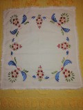 Fata de masa cusatura broderie veche ungureasca maghiara florala 60x55 cm