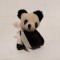 Urs panda vechi, vintage, de plush tip mohair (lana/ pure wool), Shanghai Dolls Factory SDF, China, pe clema, 7cm