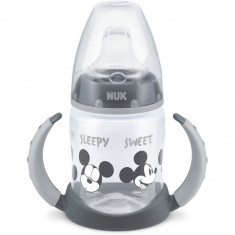 NUK First Choice Mickey Mouse cană pentru antrenament cu mânere 6m+ Grey 150 ml
