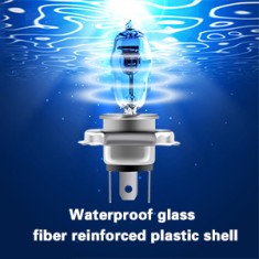 Set 2 becuri auto H4 cu halogen Skyline, lumina alba 12V, 100W pro