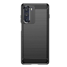 Husa carbon fiber compatibila cu motorola moto g200 5g, flexibila, htpmag protect, black