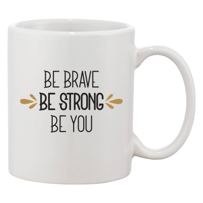 Cana alba personalizata &amp;#039;Be brave be strong be you&amp;#039;, INOVATIX&amp;reg;. 330ml foto