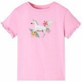 Tricou pentru copii cu maneci scurte, roz aprins, 92 GartenMobel Dekor, vidaXL