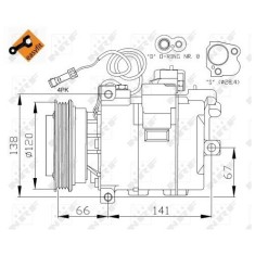 Compresor climatizare Audi A4 (8d2, B5), A6 (4b2, C5); Skoda Superb (3u4); Vw Passat (3b2/3b3) Nrf 32104
