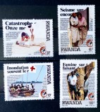 RUANDA 1988 crucea roșie medicina serie 4v. NESTAMPILATA