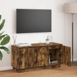 vidaXL Birou TV Fumuriu 100x38x49 cm Lemn Prelucrat Maro Comoda TV Living